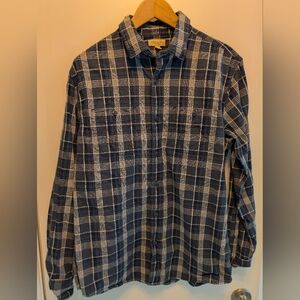 Sonoma Mens Button-Down Blue Plaid Medium